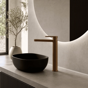 Nuie Binsey Tall Mono Basin Mixer Tap - Brushed Bronze | Product Image