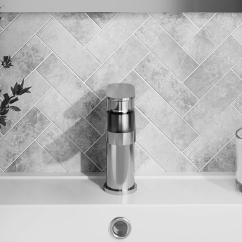 Nuie Binsey Mini Mono Basin Mixer Tap with Push Button Waste - Chrome | Product Image