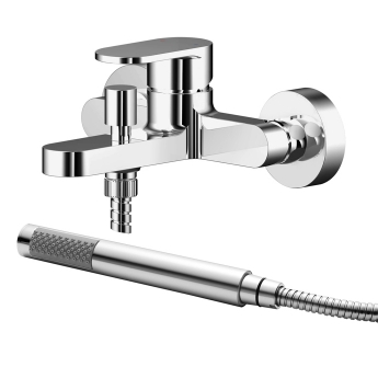 Nuie Binsey Wall Mounted Bath Shower Mixer Tap with Shower Kit - Chrome
