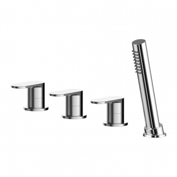 Nuie Binsey 4-Hole Pillar Mounted Bath Shower Mixer Tap - Chrome