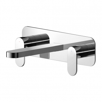 Nuie Binsey 3-Hole Wall Mounted Basin Mixer Tap with Plate - Chrome