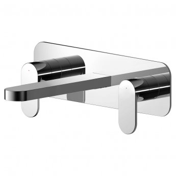 Nuie Binsey 3-Hole Wall Mounted Basin Mixer Tap with Plate - Chrome