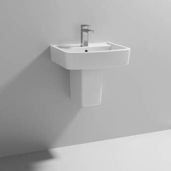 Nuie Bliss Basin and Semi Pedestal 520mm Wide - 1 Tap Hole