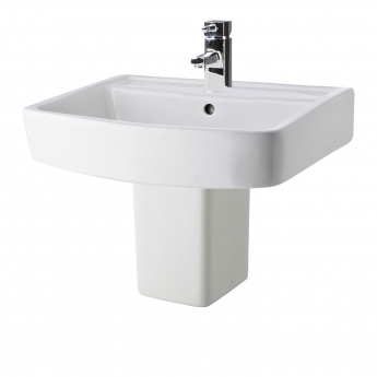 Nuie Bliss Basin and Semi Pedestal 520mm Wide - 1 Tap Hole