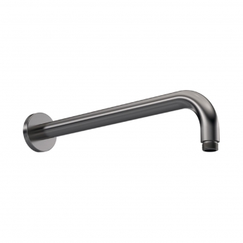 Nuie Round Wall Mounted Shower Arm 335mm Length - Brushed Gun Metal