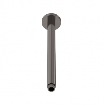 Nuie Round Ceiling Mounted Shower Arm 310mm Length - Brushed Pewter