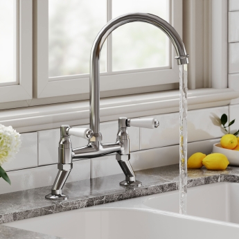 Nuie Bridge Kitchen Sink Mixer Tap Lever Handle - Chrome | Product Image