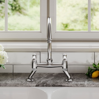 Nuie Bridge Kitchen Sink Mixer Tap Lever Handle - Chrome | Product Image