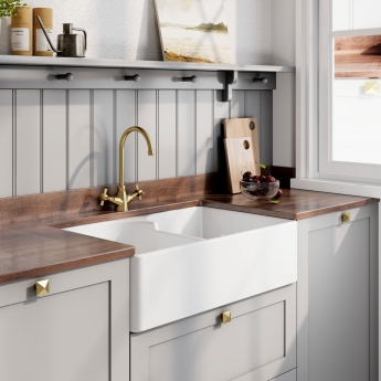 Nuie Butler Fireclay SW Kitchen Sink 2.0 Bowl 795mm L x 500mm W - White