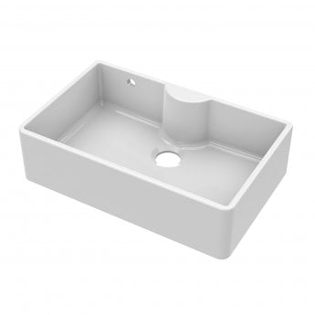 Nuie Butler Fireclay Kitchen Sink with TL and Overflow 1.0 Bowl 795mm L x 500mm W - White