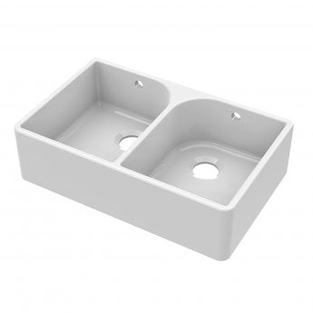 Nuie Butler Fireclay FW Kitchen Sink with Overflow 2.0 Bowl 795mm L x 500mm W - White