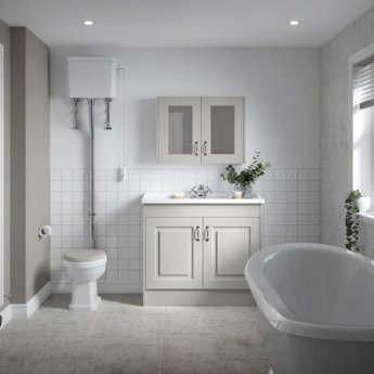 Nuie Carlton High Level Pan with Pull Chain Cistern and Flushpipe - Excluding Seat