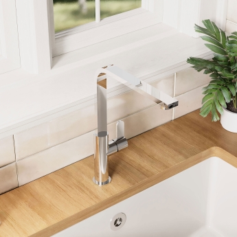 Nuie Churni Mono Kitchen Sink Mixer Tap Single Lever Handle - Chrome | Product Image