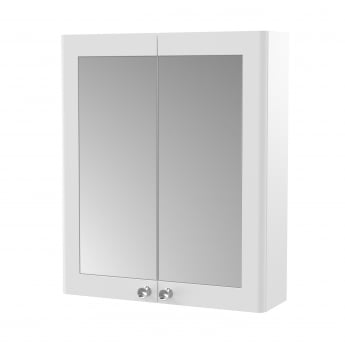 Nuie Classique 2-Door Mirrored Bathroom Cabinet 600mm Wide - Satin White