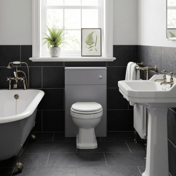 Nuie Classique Back to Wall WC Toilet Unit 500mm Wide - Satin Grey | Product Image