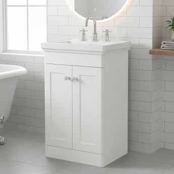 Classique 500mm 2-Door Floor Standing Vanity Unit with Premium Fireclay Basin
