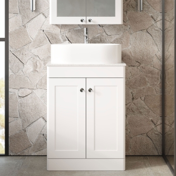 Classique 600mm 2-Door Floor Standing Vanity Unit with Countertop | Product Image