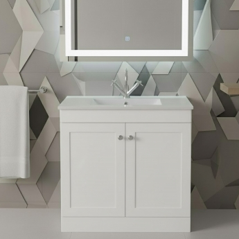 Classique 800mm 2-Door Floor Standing Vanity Unit with Ceramic Basin