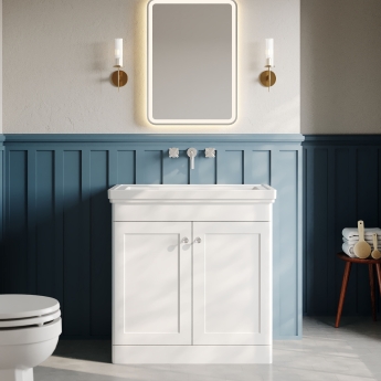 Classique 800mm 2-Door Floor Standing Vanity Unit with Fireclay Basin | Product Image