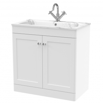 Classique 800mm 2-Door Floor Standing Vanity Unit with Stone Basin