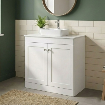 Classique 800mm 2-Door Floor Standing Vanity Unit with Countertop | Product Image
