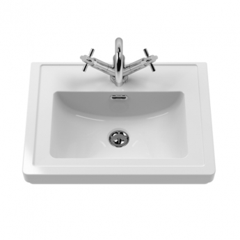 Nuie Classique Floor Standing 2-Door Vanity Unit with Basin 500mm Wide Satin Anthracite - 1 Tap Hole