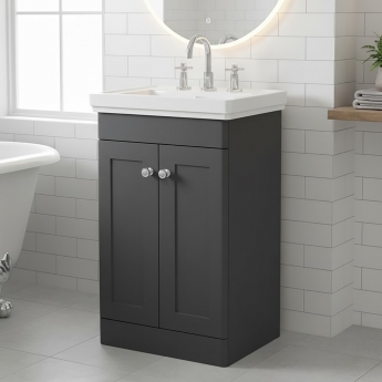 Classique 500mm 2-Door Floor Standing Vanity Unit with Premium Fireclay Basin