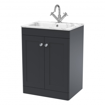 Classique 600mm 2-Door Floor Standing Vanity Unit with Stone Basin