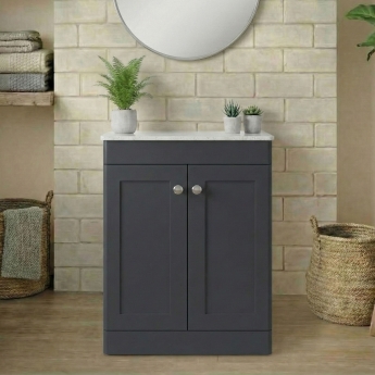 Classique 600mm 2-Door Floor Standing Vanity Unit with Countertop