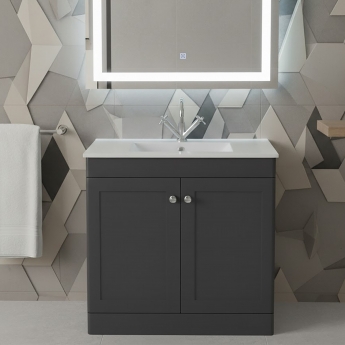 Classique 800mm 2-Door Floor Standing Vanity Unit with Ceramic Basin