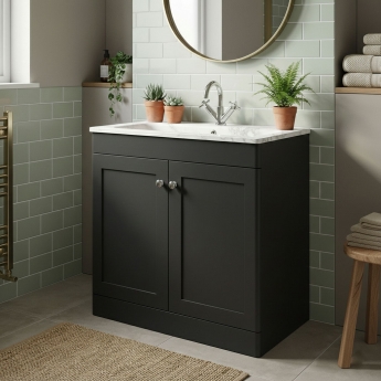 Classique 800mm 2-Door Floor Standing Vanity Unit with Stone Basin