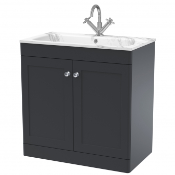 Classique 800mm 2-Door Floor Standing Vanity Unit with Stone Basin