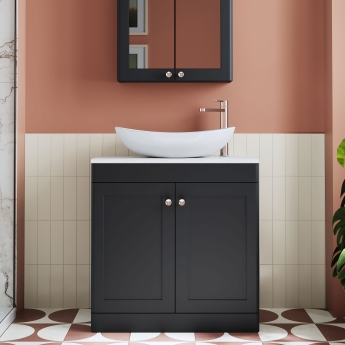 Classique 800mm 2-Door Floor Standing Vanity Unit with Countertop | Product Image