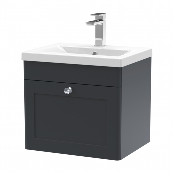 Classique 500mm 1-Drawer Wall Hung Vanity Unit with Ceramic Basin