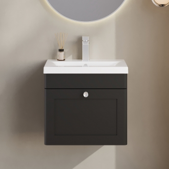 Classique 500mm 1-Drawer Wall Hung Vanity Unit with Ceramic Basin