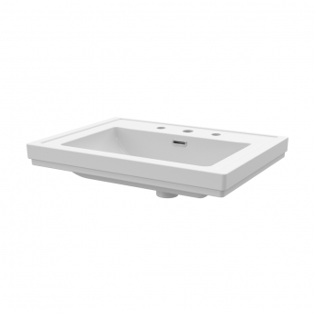 Nuie Classique Wall Hung 1-Drawer Vanity Unit with Basin 600mm Wide Satin Green - 3 Tap Hole