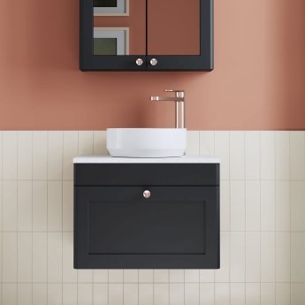 Classique 600mm 1-Drawer Wall Hung Vanity Unit with Countertop | Product Image