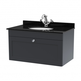 Classique 800mm 1-Drawer Wall Hung Vanity Unit with Marble Top Basin