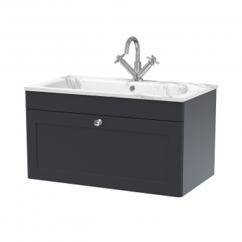 Classique 800mm 1-Drawer Wall Hung Vanity Unit with Stone Basin