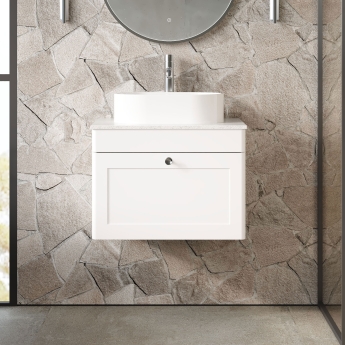 Classique 600mm 1-Drawer Wall Hung Vanity Unit with Countertop | Product Image