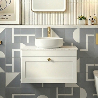 Classique 800mm 1-Drawer Wall Hung Vanity Unit with Countertop