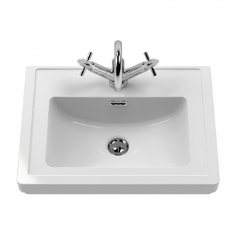 Nuie Classique Floor Standing 2-Door Vanity Unit with Basin 500mm Wide Satin Grey - 1 Tap Hole