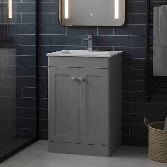 Classique 500mm 2-Door Floor Standing Vanity Unit with Ceramic Basin
