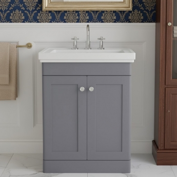 Classique 600mm 2-Door Floor Standing Vanity Unit with Fireclay Basin