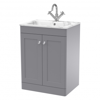 Classique 600mm 2-Door Floor Standing Vanity Unit with Stone Basin