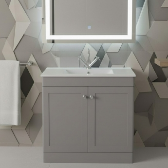 Classique 800mm 2-Door Floor Standing Vanity Unit with Ceramic Basin