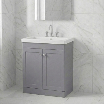 Classique 800mm 2-Door Floor Standing Vanity Unit with Fireclay Basin
