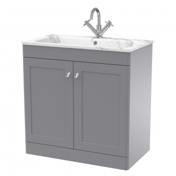 Classique 800mm 2-Door Floor Standing Vanity Unit with Stone Basin