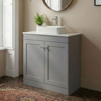 Classique 800mm 2-Door Floor Standing Vanity Unit with Countertop | Product Image
