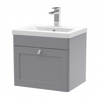 Classique 500mm 1-Drawer Wall Hung Vanity Unit with Ceramic Basin